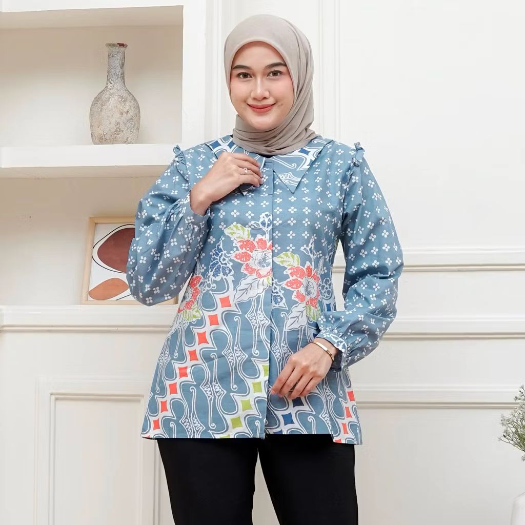Blouse Batik Kuliah Kerja  / Atasan Batik Wanita  / Batik Kuliah /Batik Sekolah / Batik Kantor