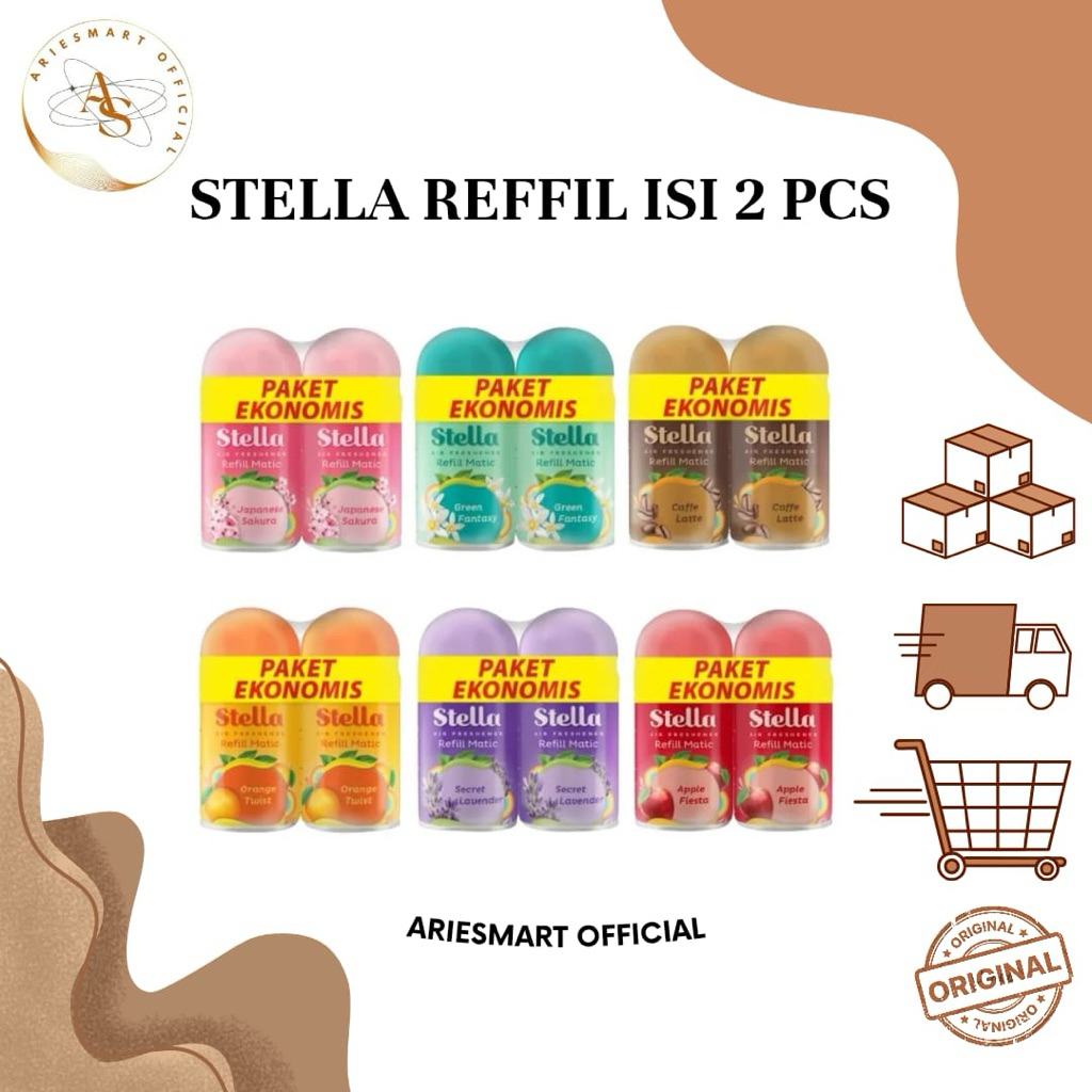 (Isi 2) STELLA REFILL ISI ULANG PAKET EKONOMIS PEWANGI RUANGAN SEMPROT OTOMATIS