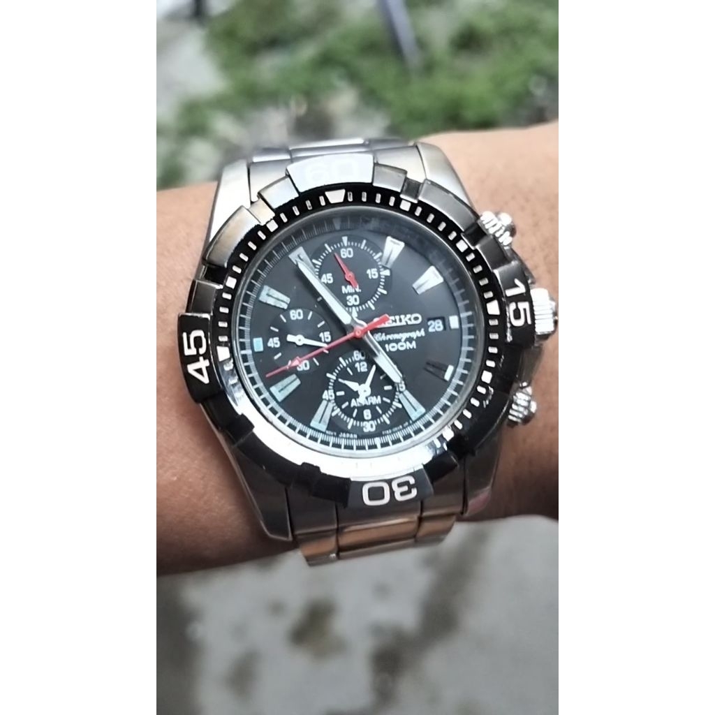 Original Jam Second Se1ko Chronograph Alarm