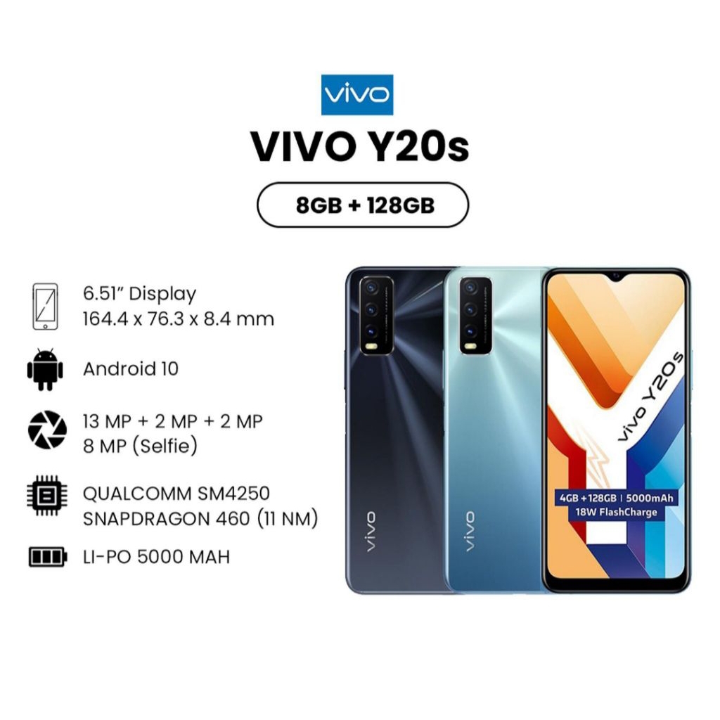 HP VIVO Y20S 8/128 GB - VIVO Y20 S RAM 8GB ROM 128GB GARANSI RESMI