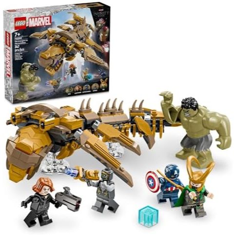 LEGO Marvel The Avengers vs. The Leviathan Superhero Toy, Building Set with Hulk Action Figure