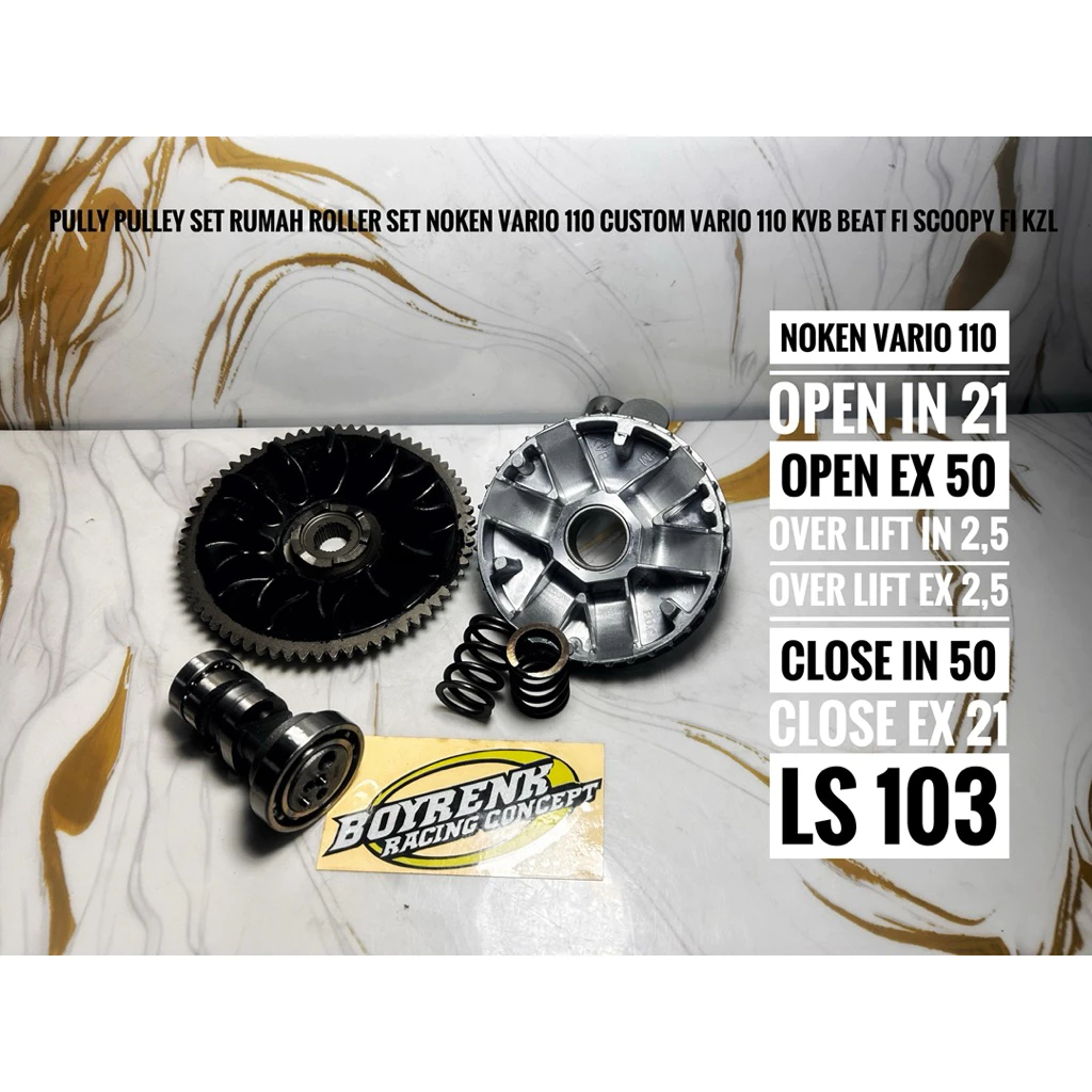PULLY PULLEY SET RUMAH ROLLER CUSTOM VARIO 110 KVB BEAT FI SCOOPY FI KZL SUDUT DERAJAT 13,5|13,8 DAN