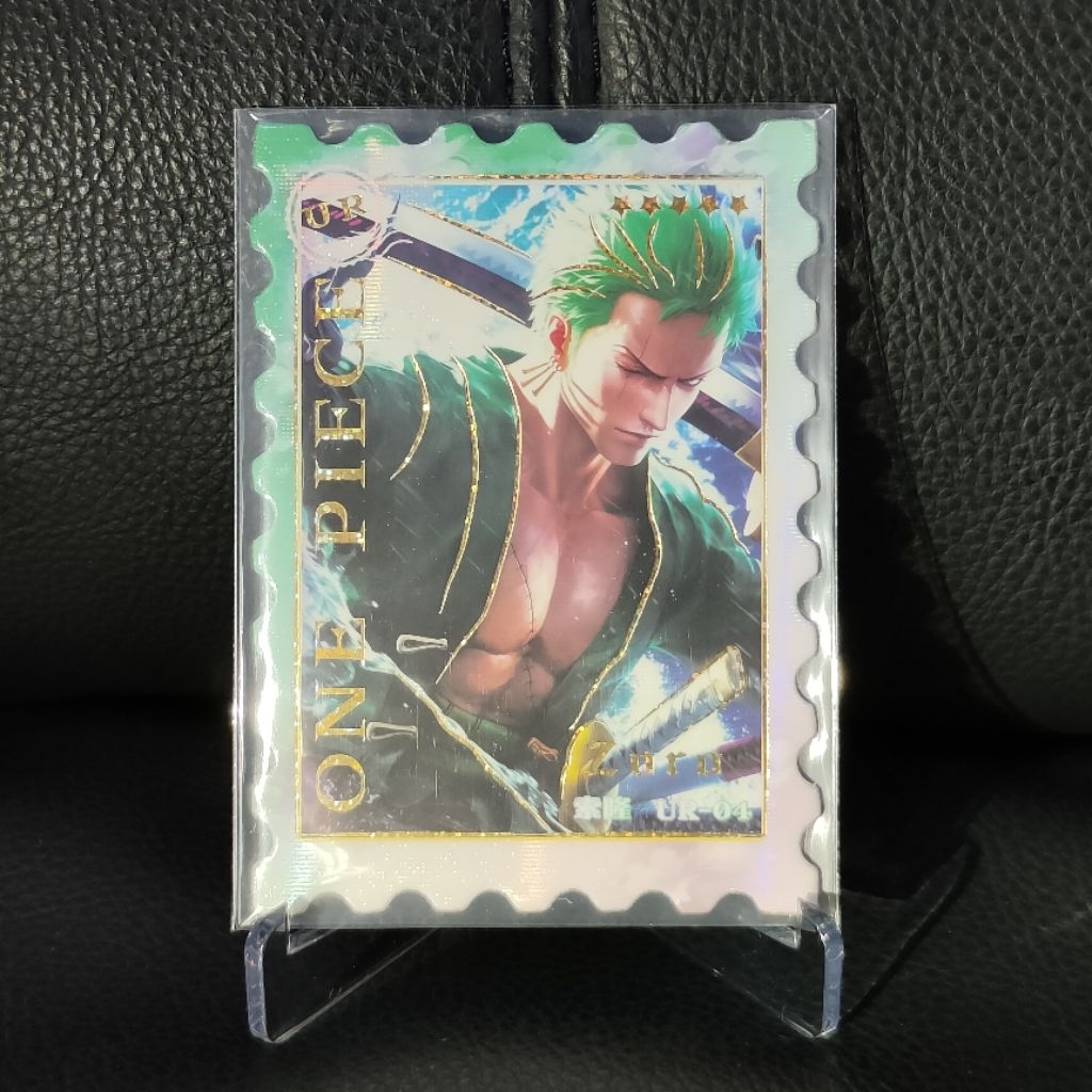 Kartu One Piece Tebal – UR-04 Zoro Koleksi Anime Premium Foil Langka