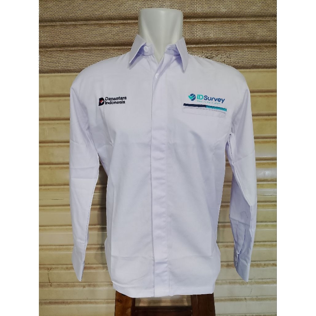 Kemeja Danantara Id Survey Seragam Id Survey Putih Panjang