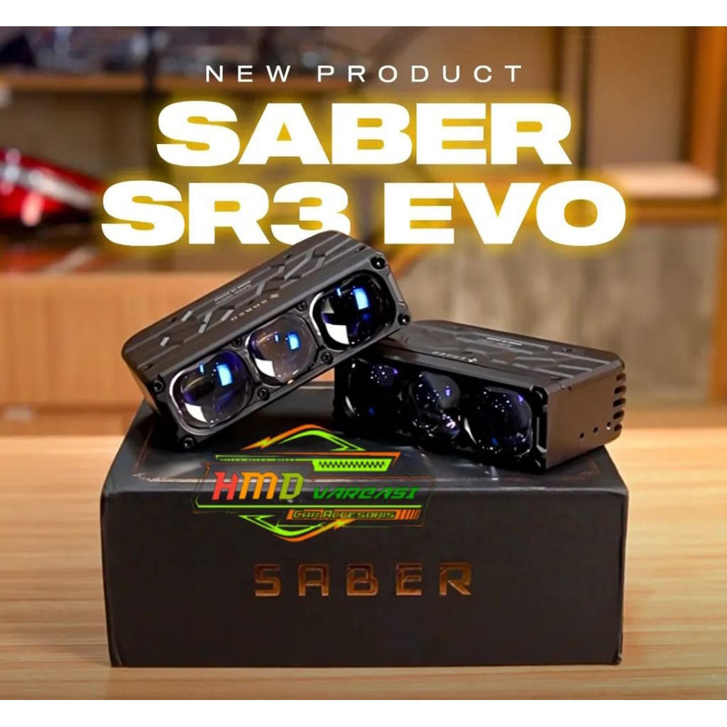 New Mini Projie SABER SR3 EVO Lampu LED Grill Mobil 2 Mode BI-LED Mini Projie SABER SR3 EVO