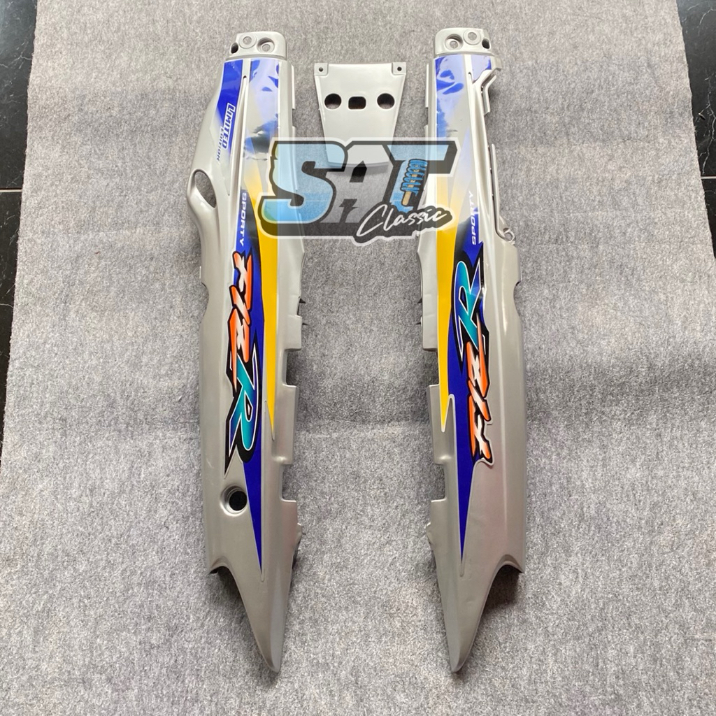 Cover Body Belakang FizR Fizr F1z Vega Lama Plus Striping Dual Tone Silver Biru Kuning