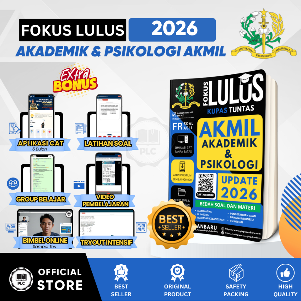 PLC - Buku Materi & Bank Soal Akademik Psikotes Persiapan Tes Masuk Akmil 2026