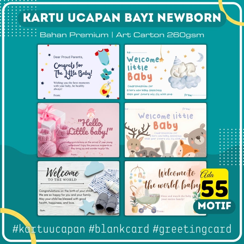 Greeting Card LITTLE BABY - Greeting Card Baby New Born - Kartu Ucapan Bayi Baru Lahir - Litlle One