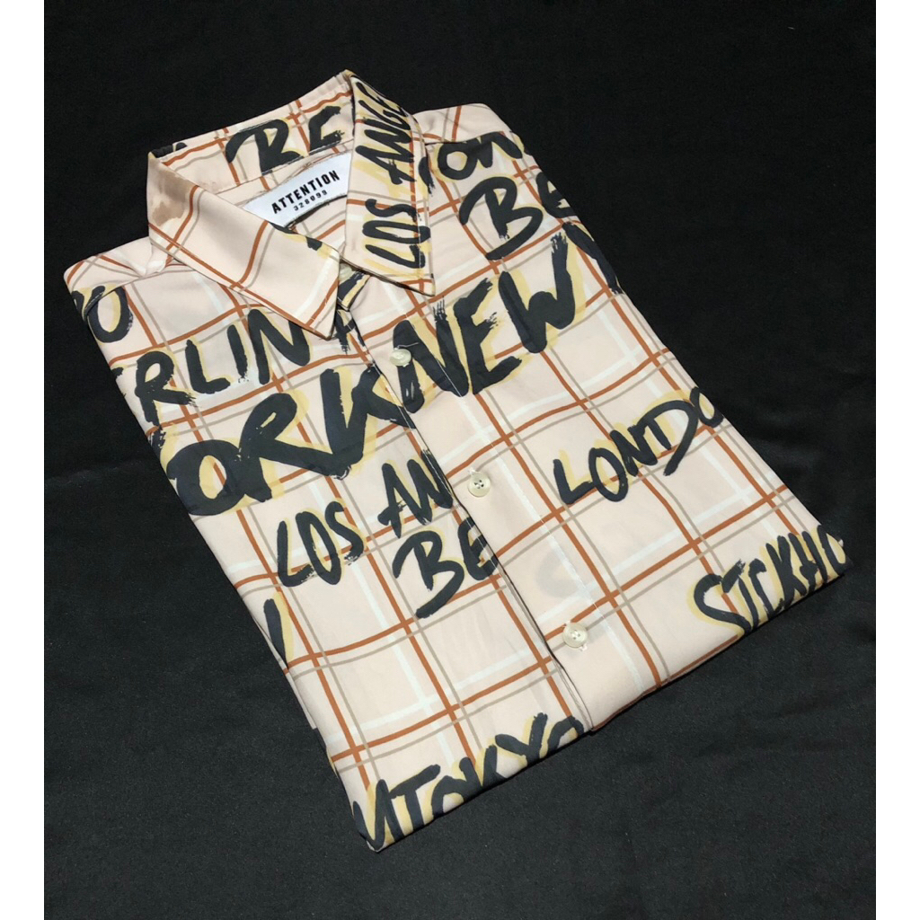 Kemeja Attention Lengan Panjang Second Ori