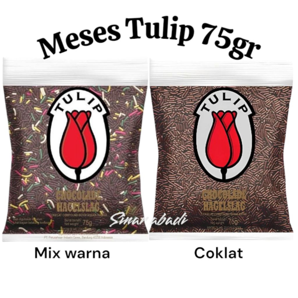 Meses Tulip coklat 75gr / Meses Tulip warna mix coklat 75gr