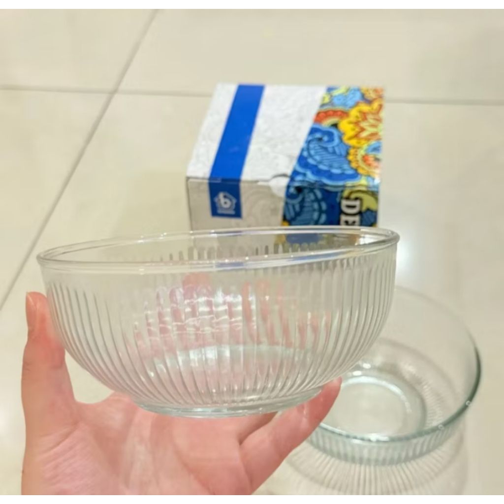 Mangkok bening kaca Serbaguna Set isi 2 pcs Mangkuk Kaca