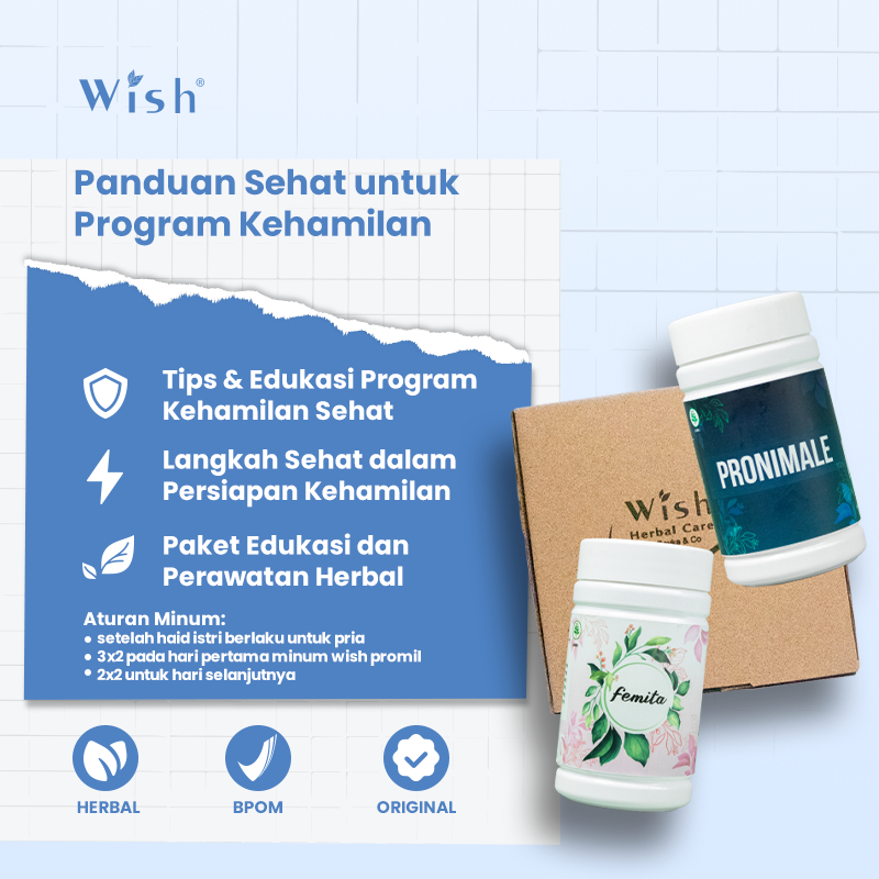 Wish Paket Promil Pronimale & Femita – Suplemen Herbal Program Hamil Suami Istri Dr Boyke