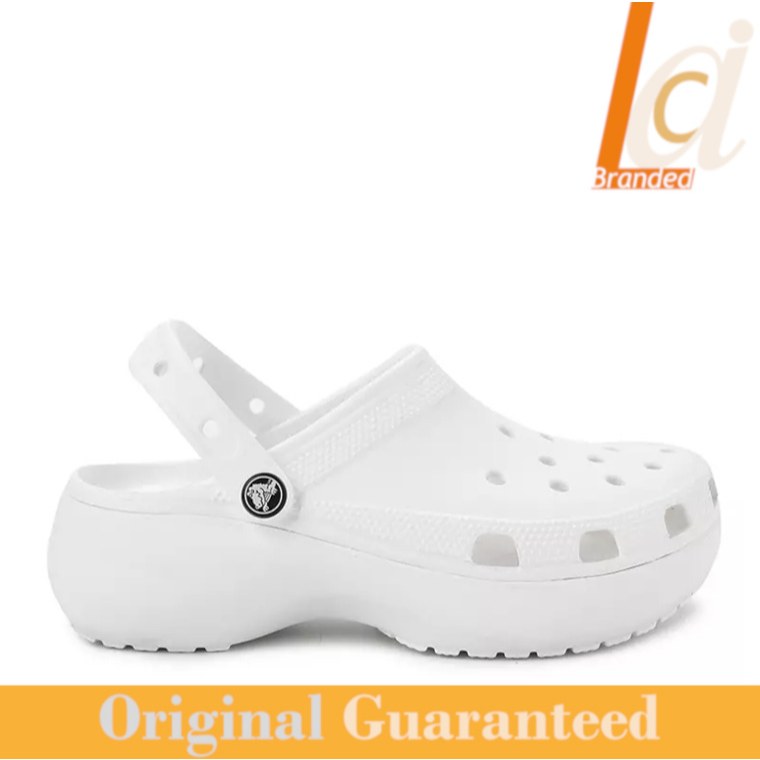 Sandal Clog Wanita Original Crocs Classic Platform Clog - White