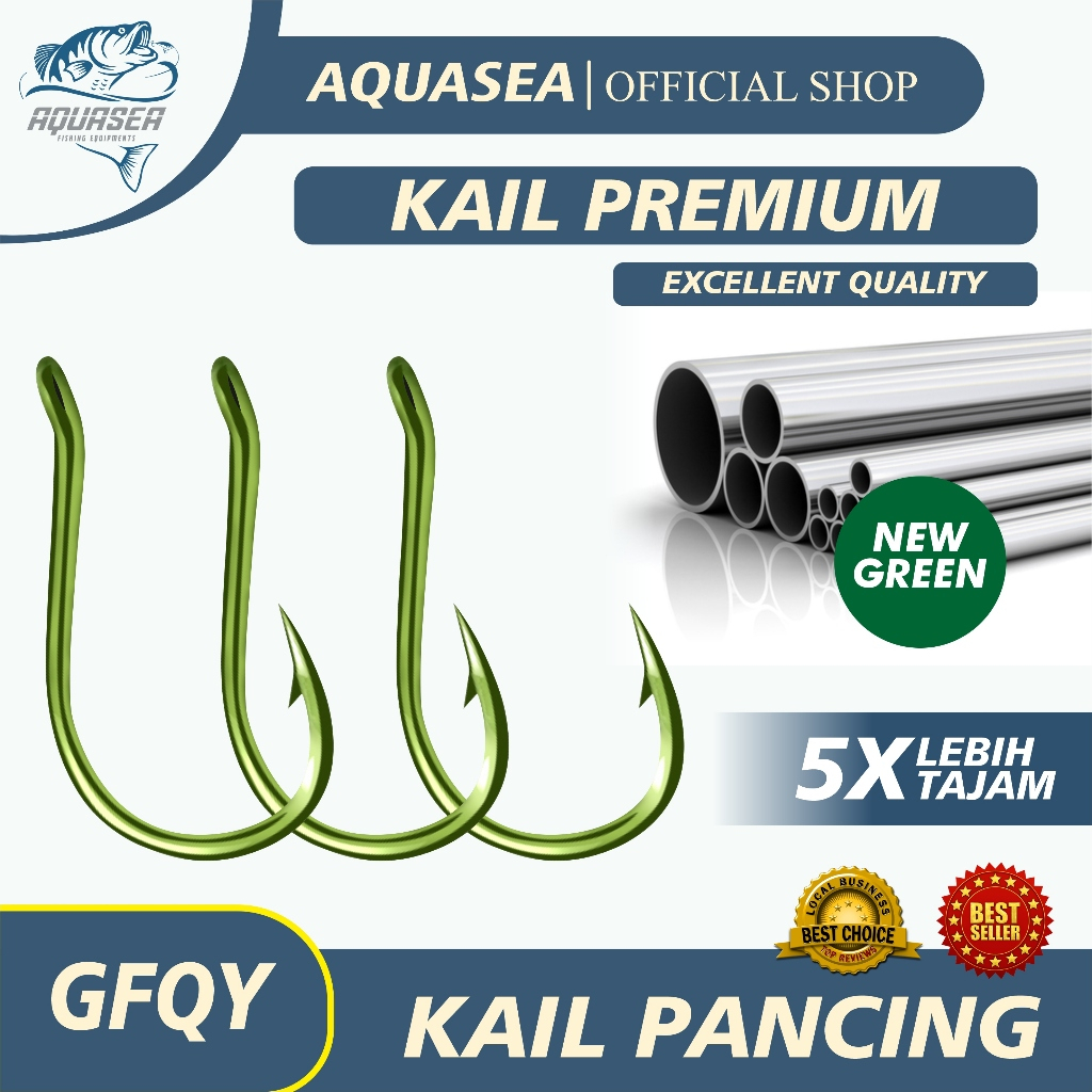 Senar Senja Kail Pancing  (KAIL TYPE KECIL) Type 1053 serial no 0.5 - 5.0 isi 10pcs Kail GFQY Hijau