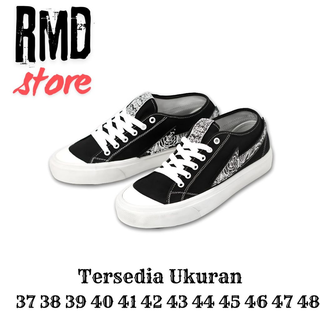 Black Hidden Pluto Flow - Sepatu Sneakers Kasual Hitam Pria Wanita Sepatu Big Size 46 47 48