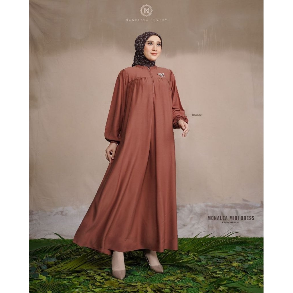 MONALEA MIDI DRESS BY NADHEERA LUXURY √ Midi dress polos √ Midi dress premium √ midi dress nadheera 