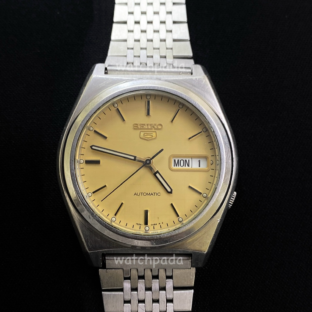 Seiko 5 Automatic Chessboard gold dial 7S26