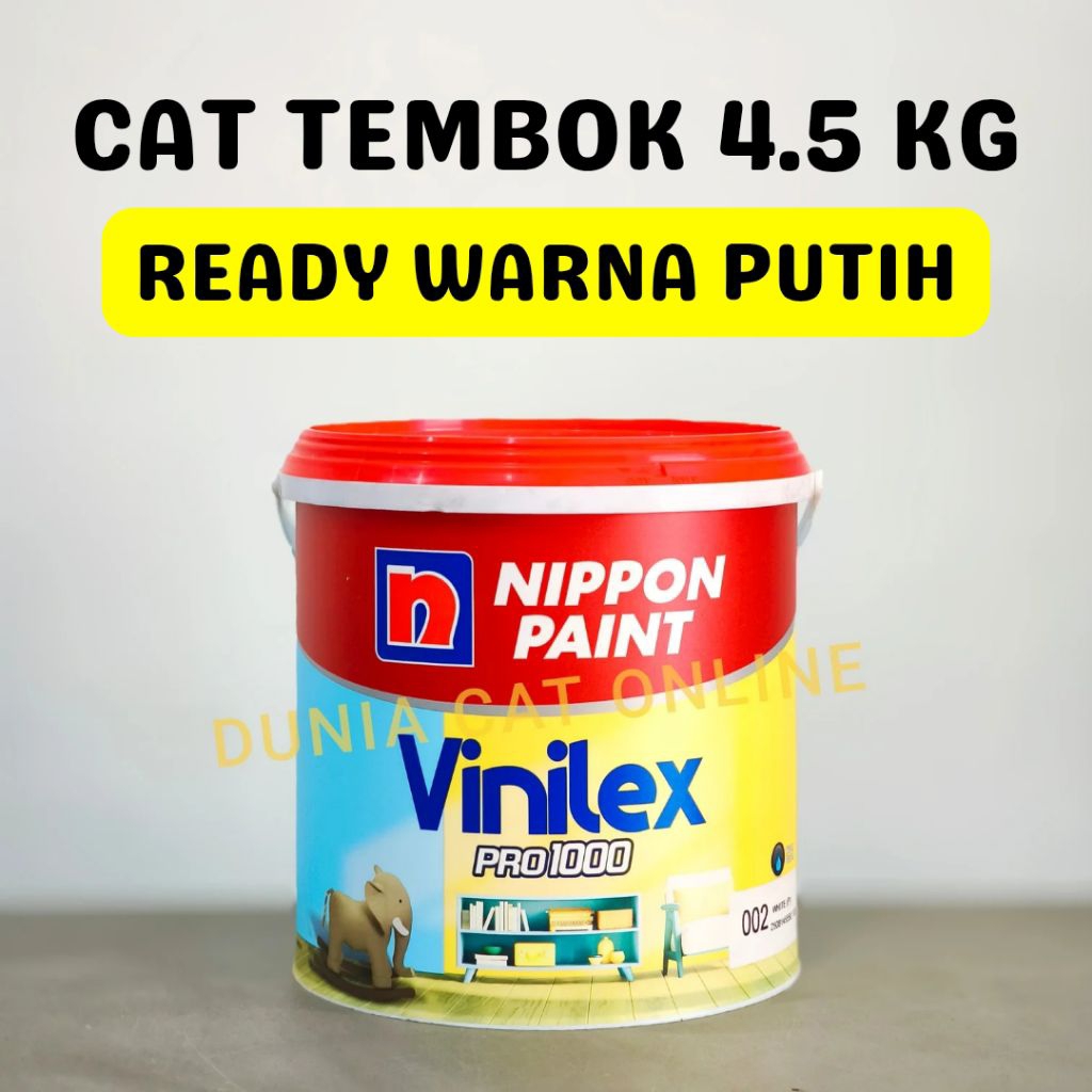 VINILEX PRO 1000 (4.5KG) NIPPON PAINT WARNA PUTIH CAT TEMBOK KUALITAS BAGUS INTERIOR EXTERIOR / CAT 