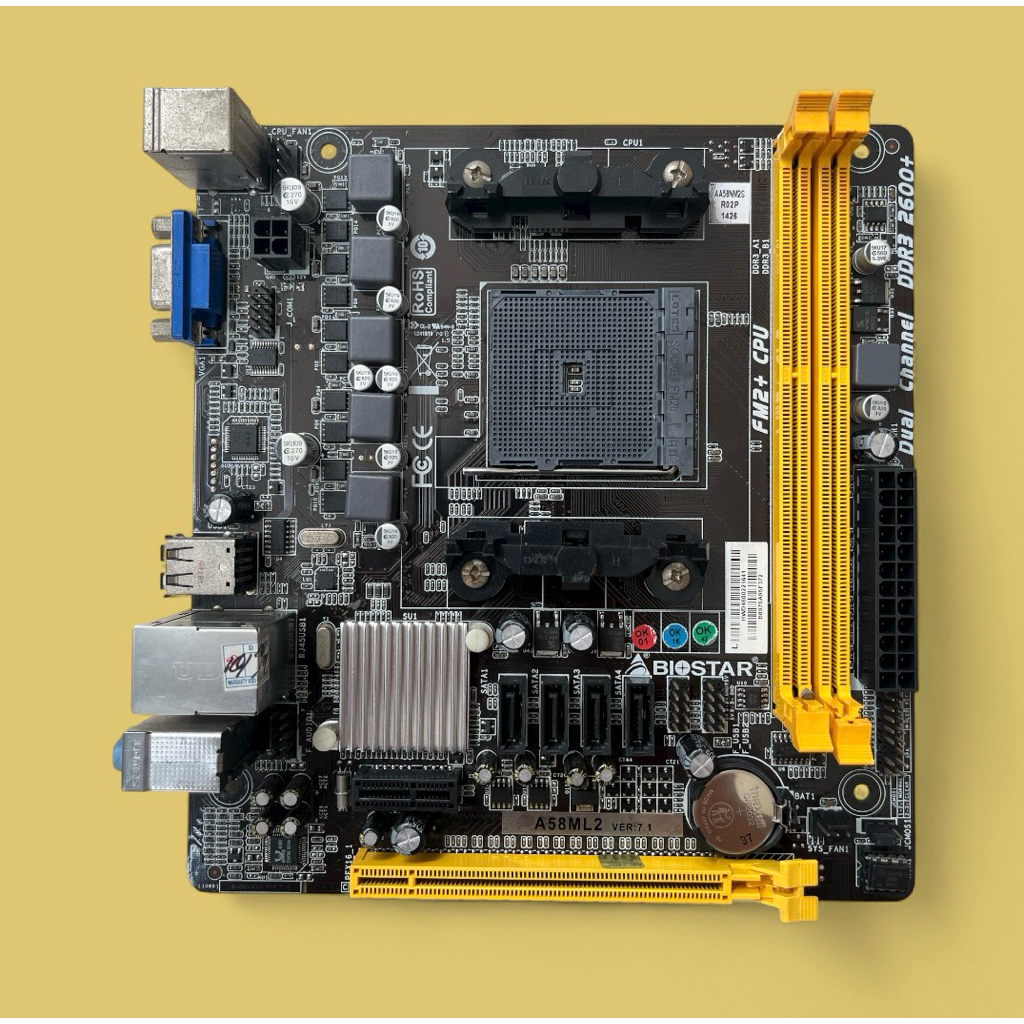 Motherboard Biostar A58ML2 Mini ITX DDR 3 & Prosesor Amd A6-6400 Series