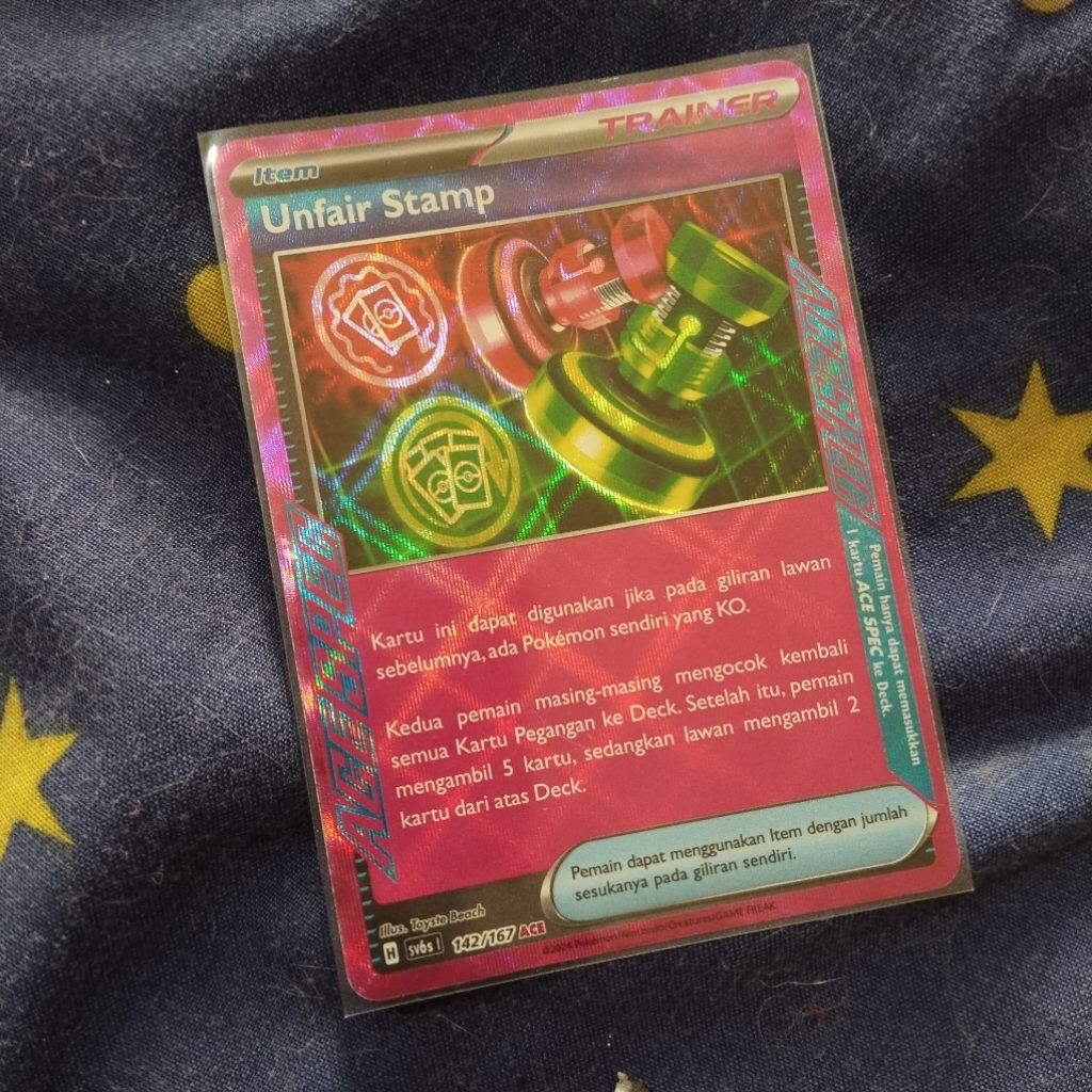 kartu pokemon ace unfair stamp indo sv6s 142/167