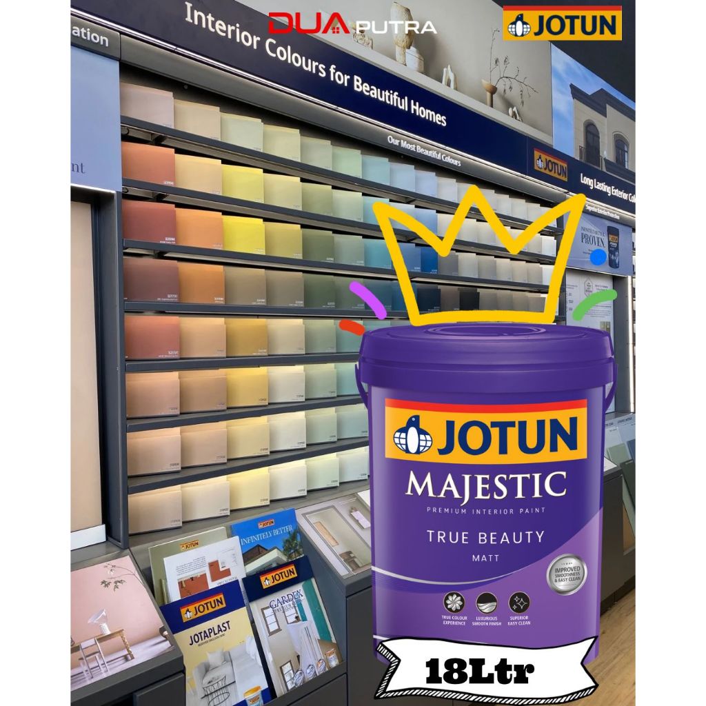 JOTUN MAJESTIC TRUE BEAUTY MATT 18L/ CAT JOTUN INTERIOR - MAJESTIC TRUE BEAUTY MATT (HASIL DOF) - 18