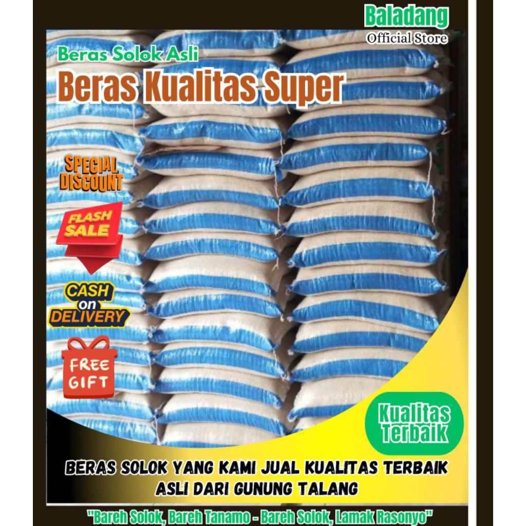 BOS - Beras Solok Asli Kualitas Super / Beras Sokan / Beras Anak Daro / Beras Bujang Marantau