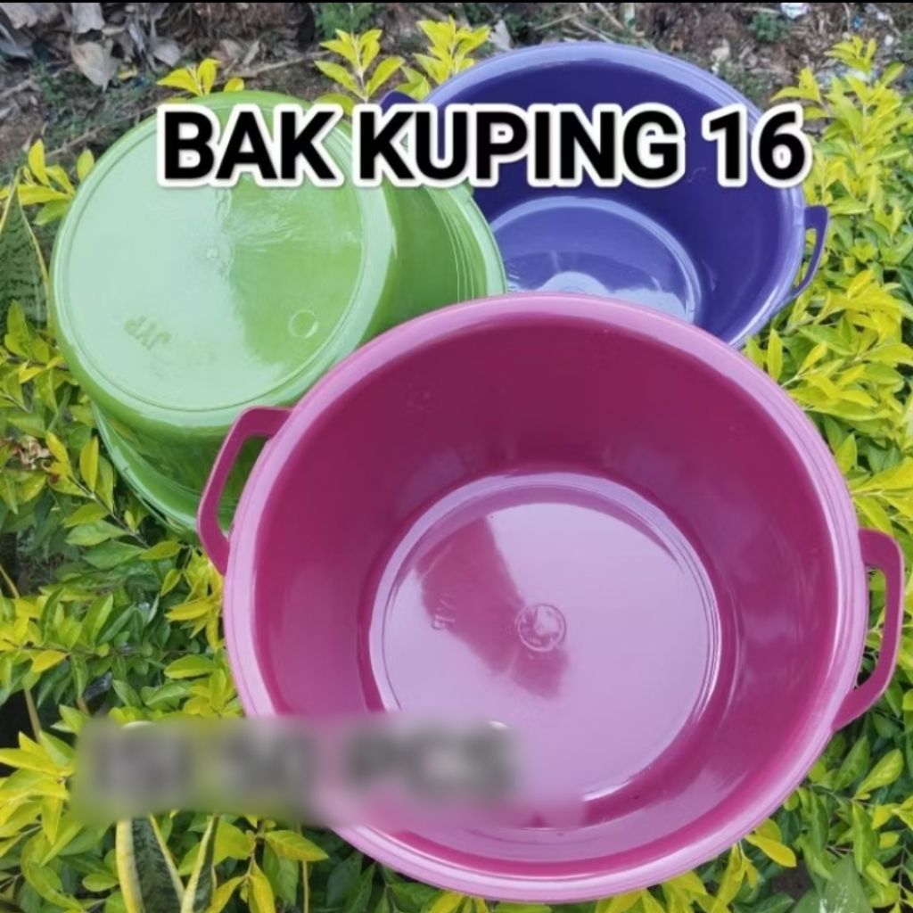 Bk/ baskom/ bak kuping ukuran 16 warna warni (50 pcs)