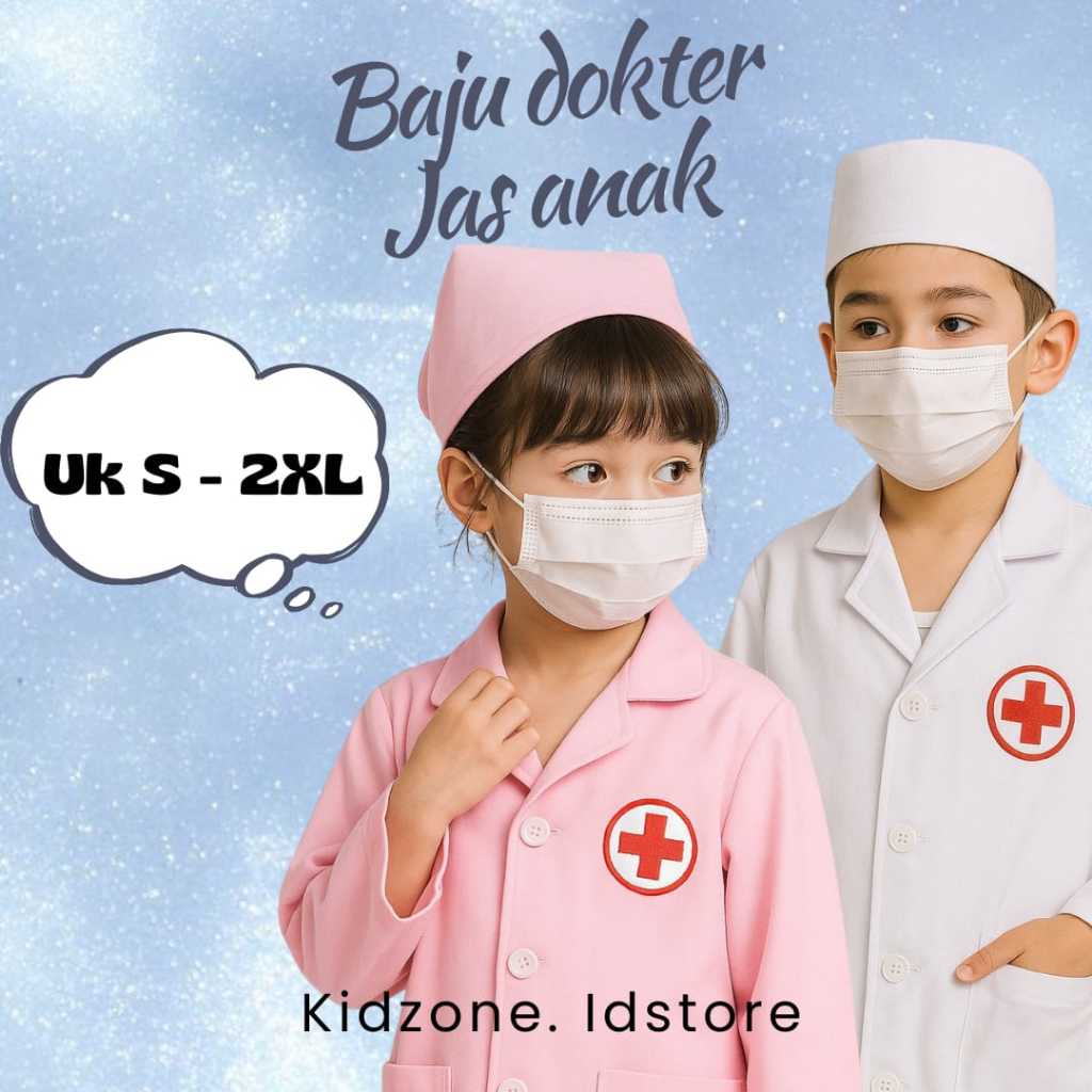 BAJU PROFESI ANAK JAS LAB/JAS DOKTER/PERAWAT/SUSTER/DOKTER/PINK/PUTIH/LAKI LAKI/PEREMPUAN