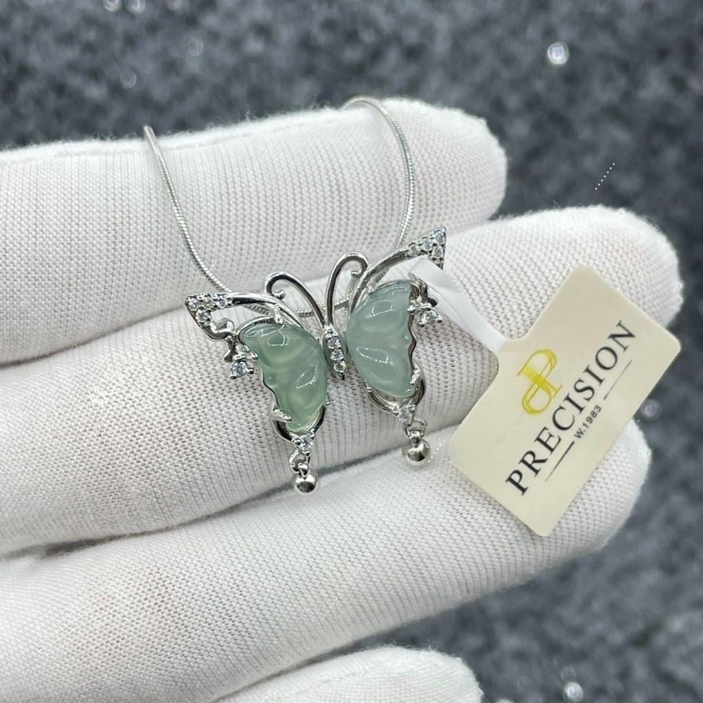 Alami A Liontin Kupu-Kupu Jade Sertifikat Inspeksi Nasional Mendukung Pengujian