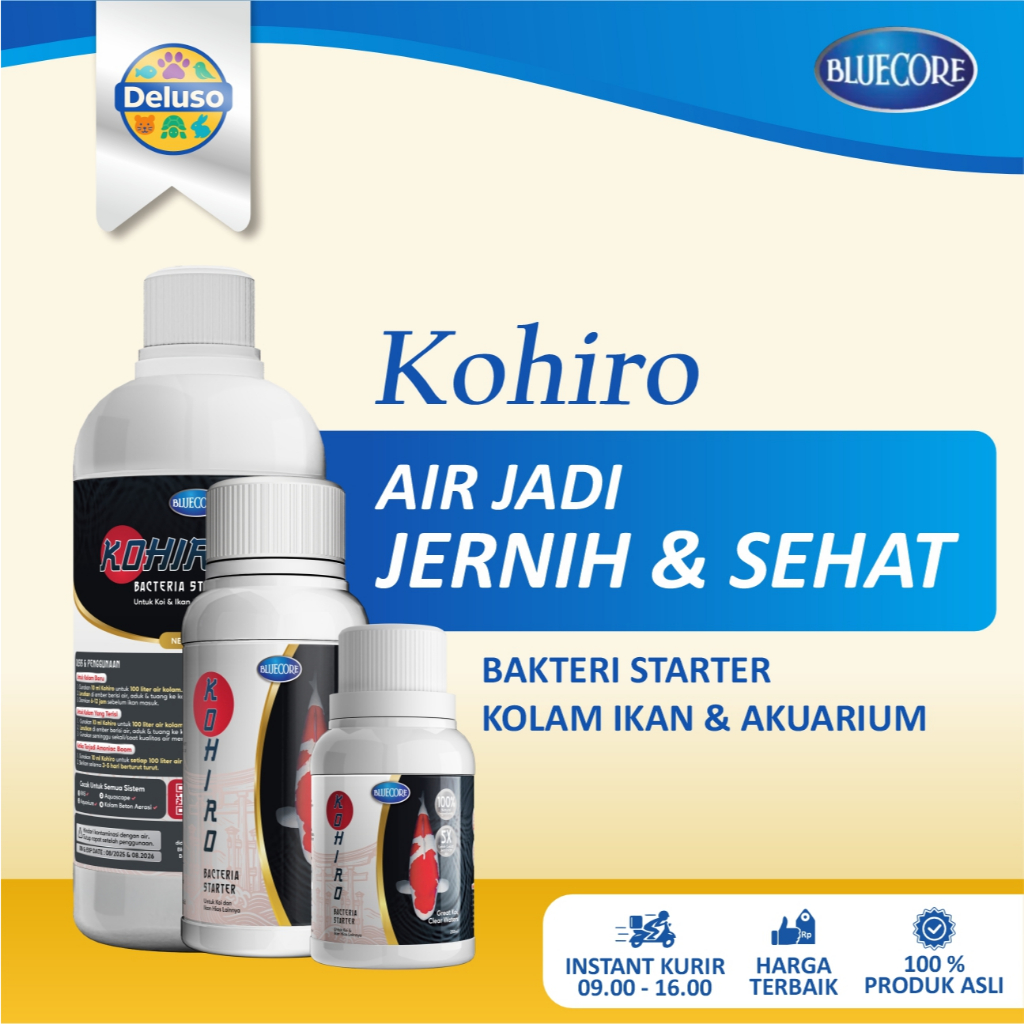 Bluecore Kohiro Bakteri Starter Pengurai Amonia Jernihkan Air Kolam Aquarium Koi Guppy Sehat