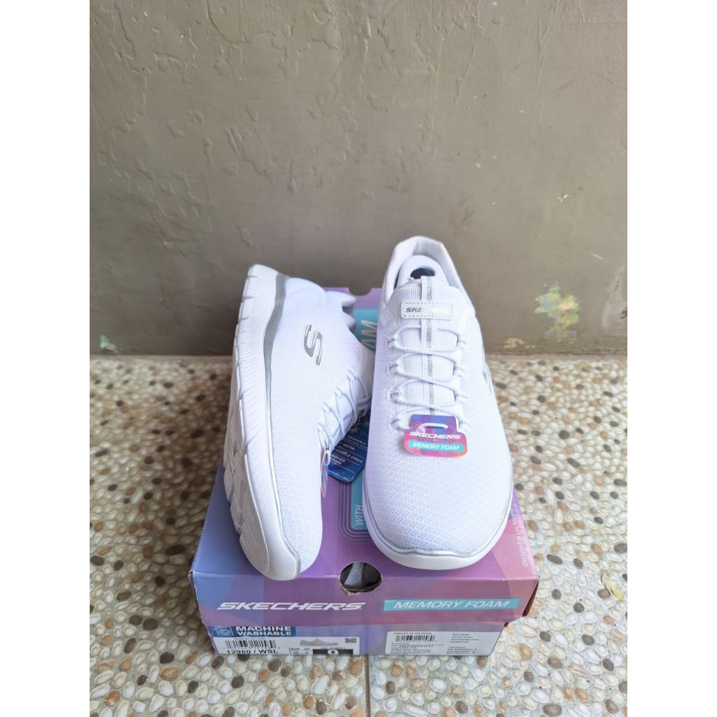 Sepatu Wanita Skechers Summits White