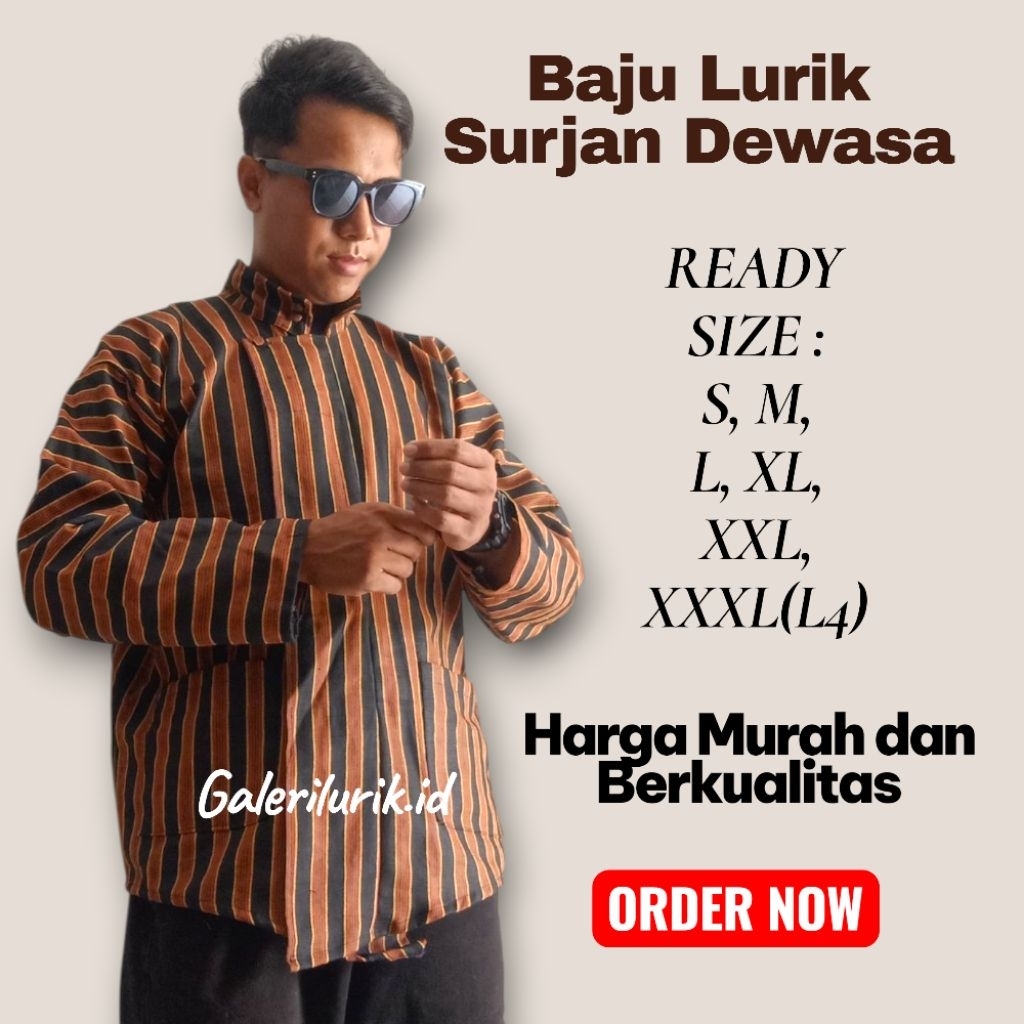 Baju Lurik Surjan Dewasa || Lurik Murah || Baju Lurik Laki-laki || Pakaian Pria || Pakaian Tradision