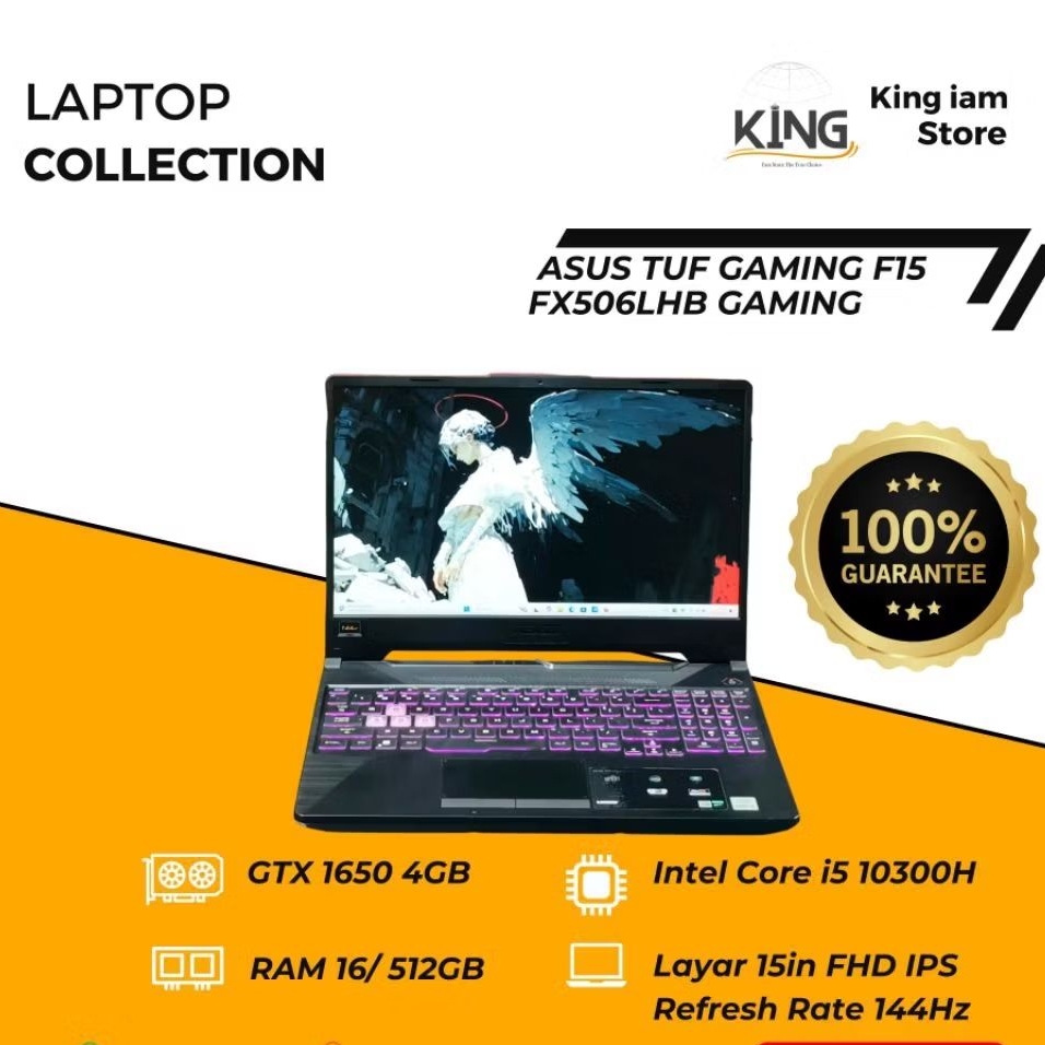 ASUS TUF GAMING F15 FX506LHB | i5-10300H | RAM 16GB | SSD 512GB | GTX 1650 4GB | Layar 15.6” FHD IPS