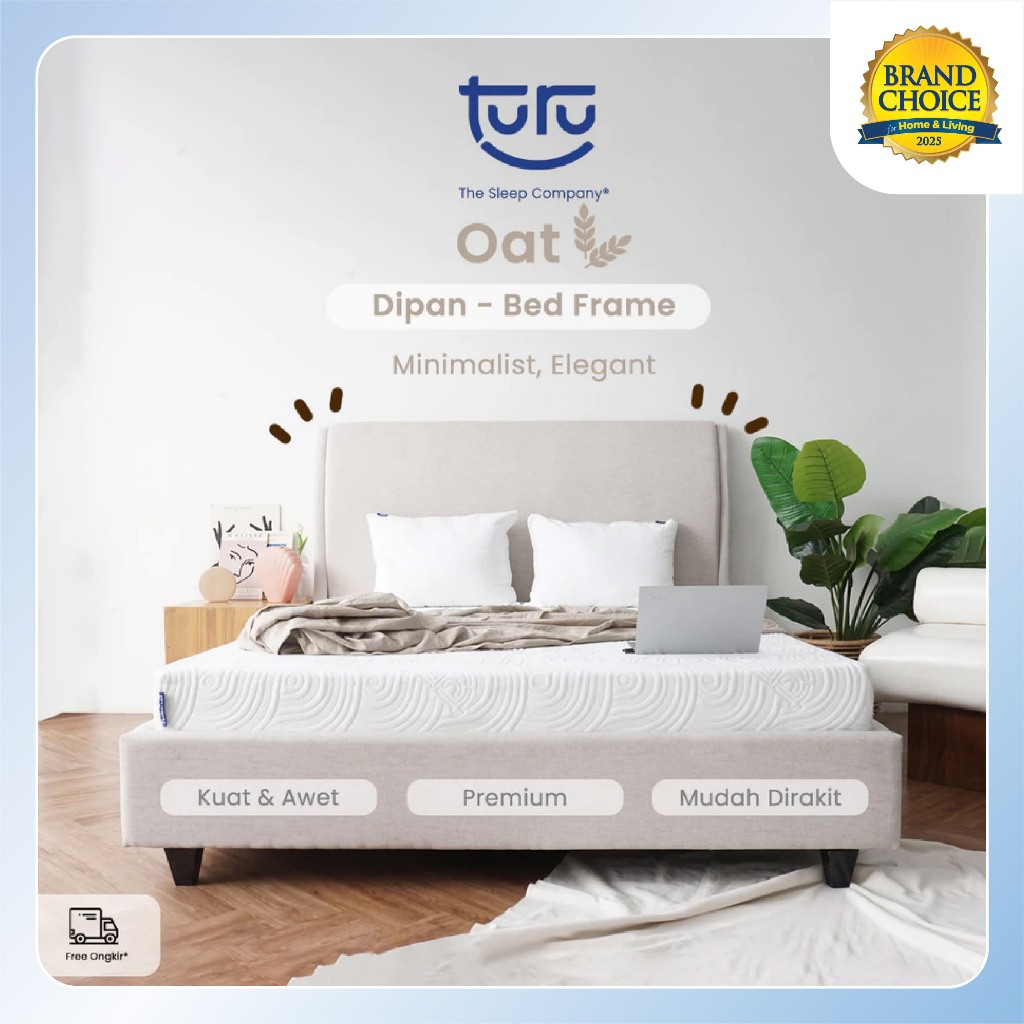 TURU Dipan / Tempat Tidur / Bed Frame varian Oat - Knockdown