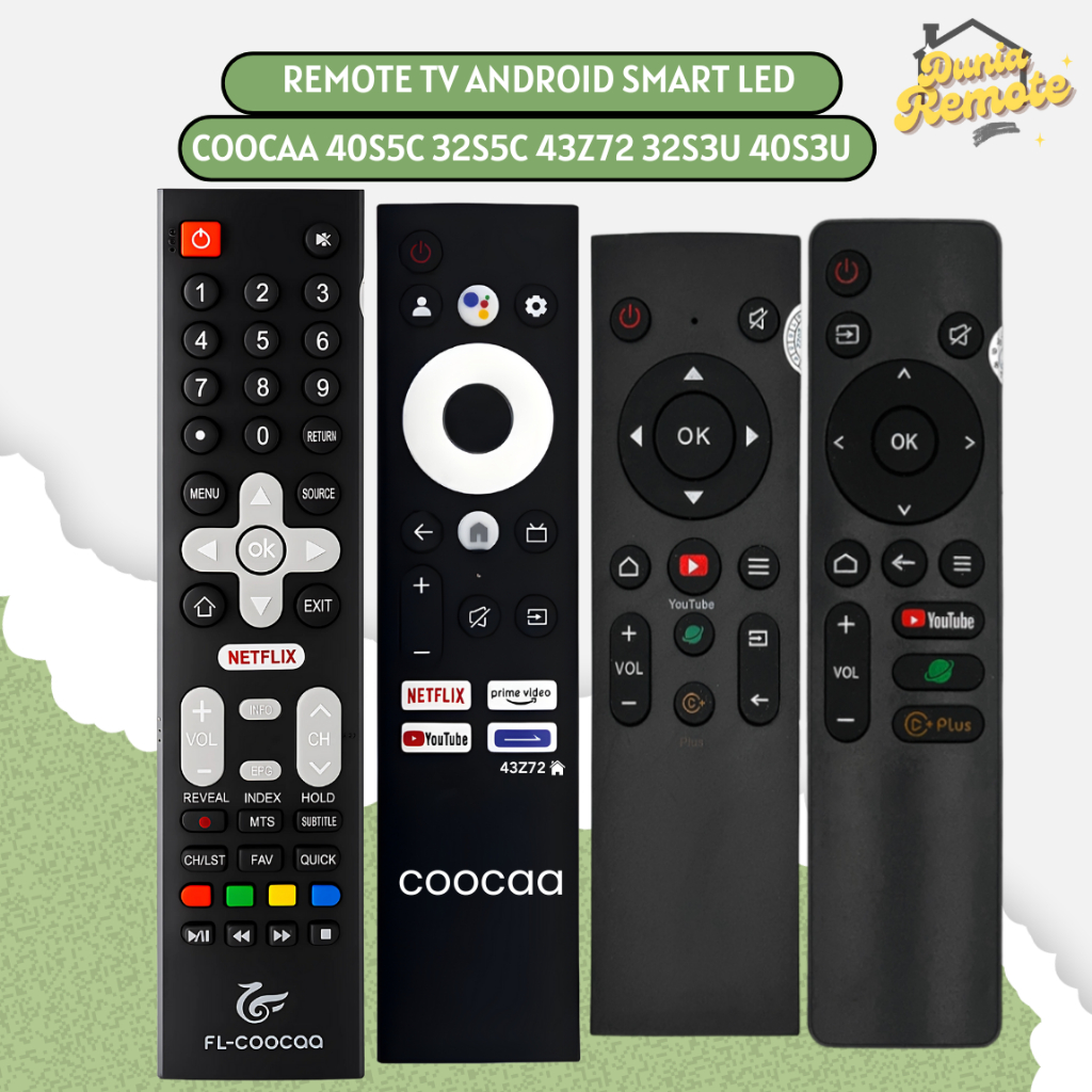 Remote TV Coocaa Series Android Digital Smart TV Coocaa Youtube 32 32S3U 55K5C 65K5C 32Z72 40Z72 43Z