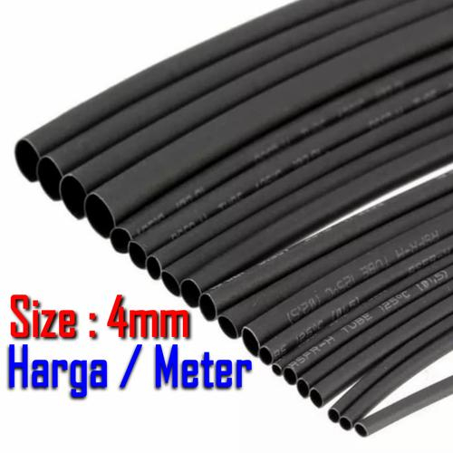 Selongsong Kabel Bakar 4 mm Per Meter / Selang Bakar 4mm / Isolasi Bakar 4 mm Heat Shrink 4 mm