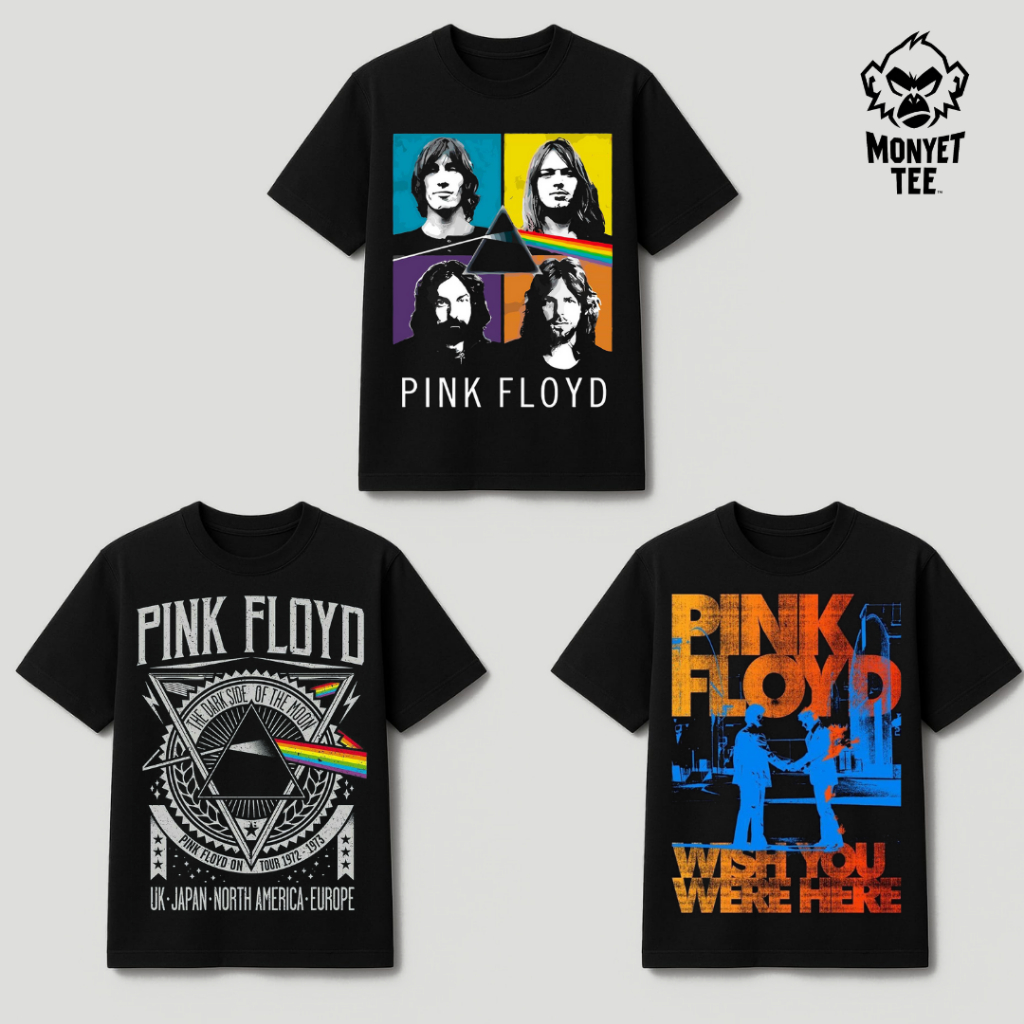 Kaos Band Pink Floyd Original | T-Shirt Pink Floyd Unisex Cotton Combed