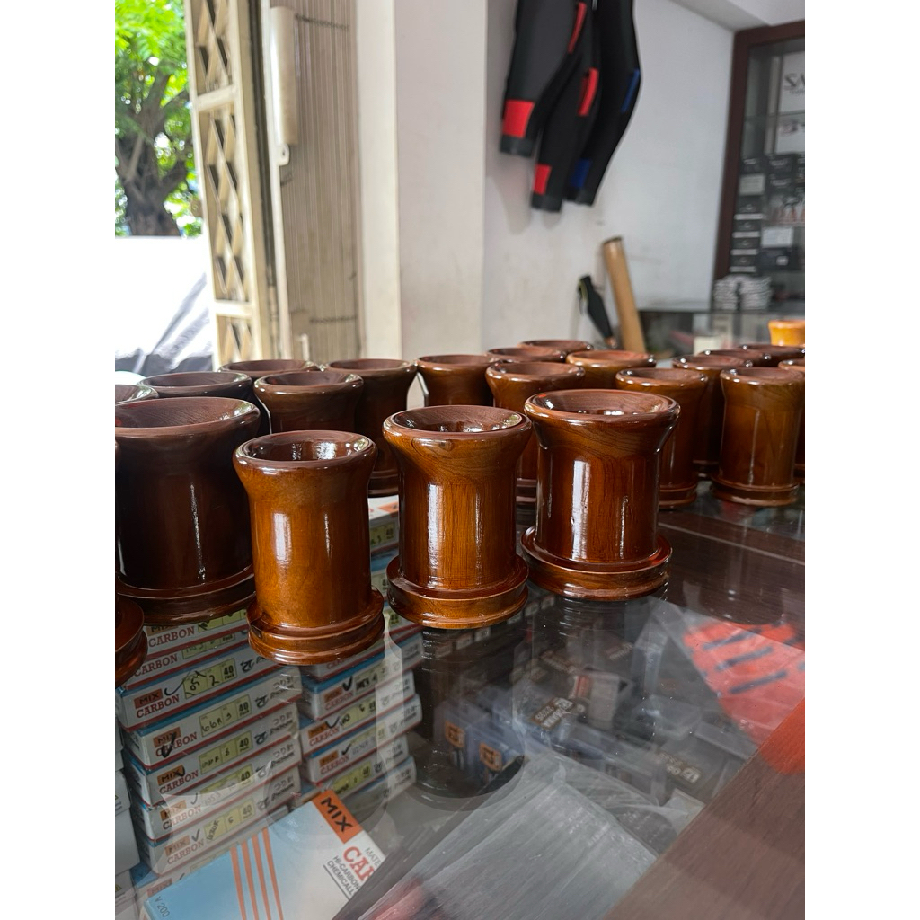 GULUNGAN SENAR KAYU JATI RINGAN HALUS KILAP KUALITAS TERBAIK