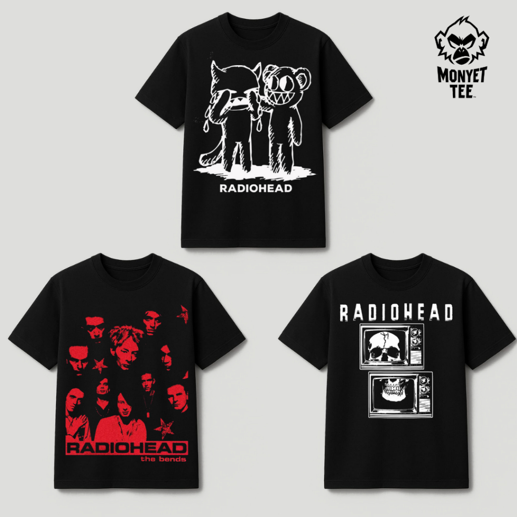 Kaos Band Radiohead Original | T-Shirt Radiohead Unisex Cotton Combed
