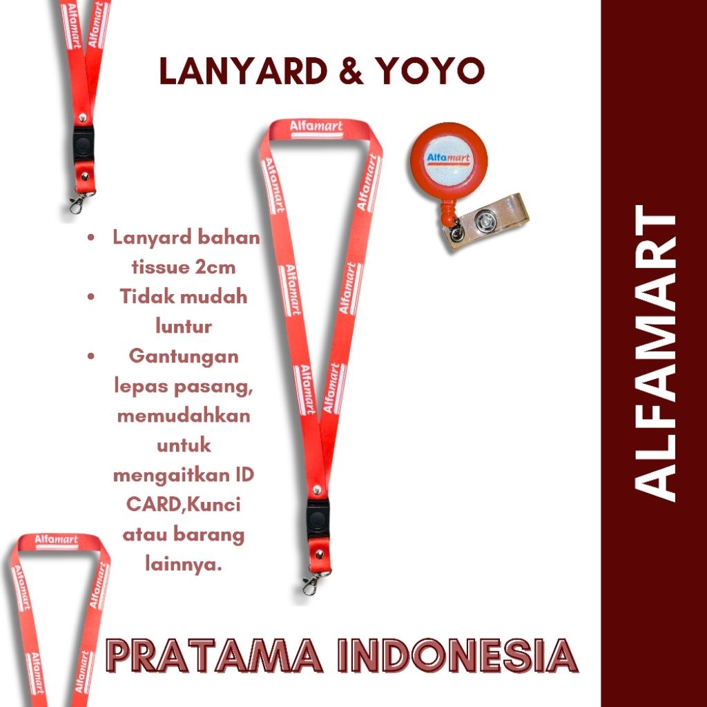 tali id card / Lanyard Alfamart Merah Putih