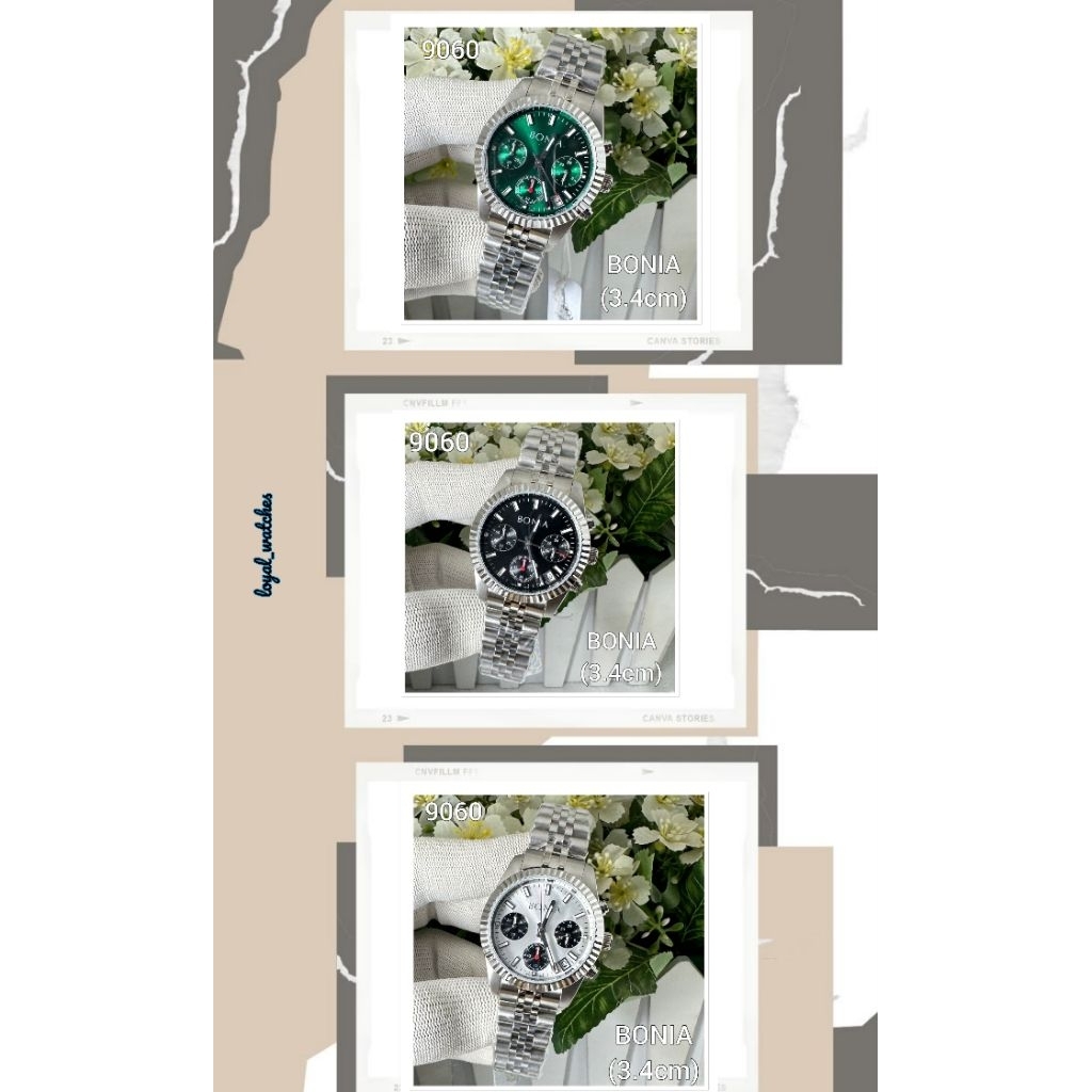 JAM TANGAN BONIA WANITA RANTAI SILVER