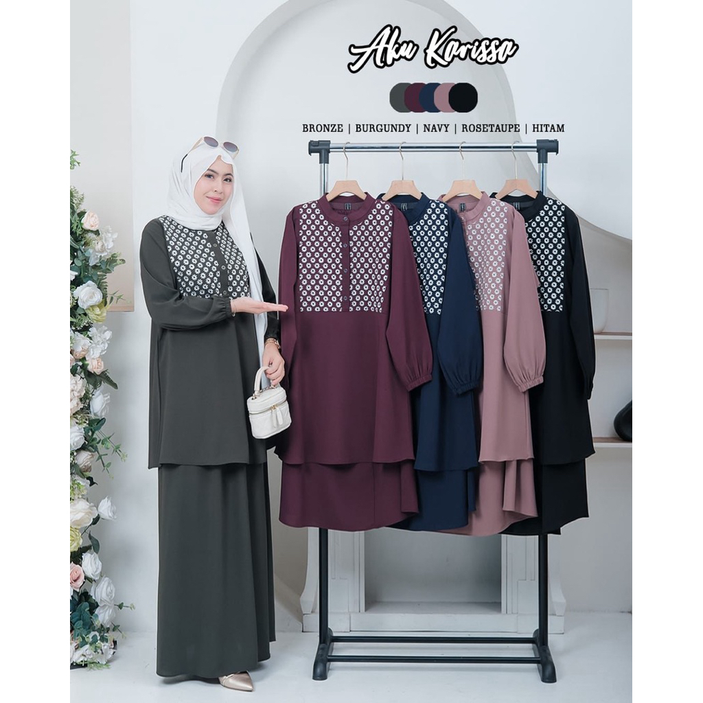 ZIVALINA SET ROK WANITA BY AKU KARISSA MATERIAL SABRINA AKSEN BORDIR TERBARU BUSUI FRIENDLY FASHION 