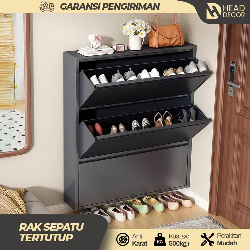 Rak Sepatu Susun Rak Sepatu Besi Aesthetic Kokoh Lemari Sepatu Rak Sepatu Lipat Minamalis Full Besi