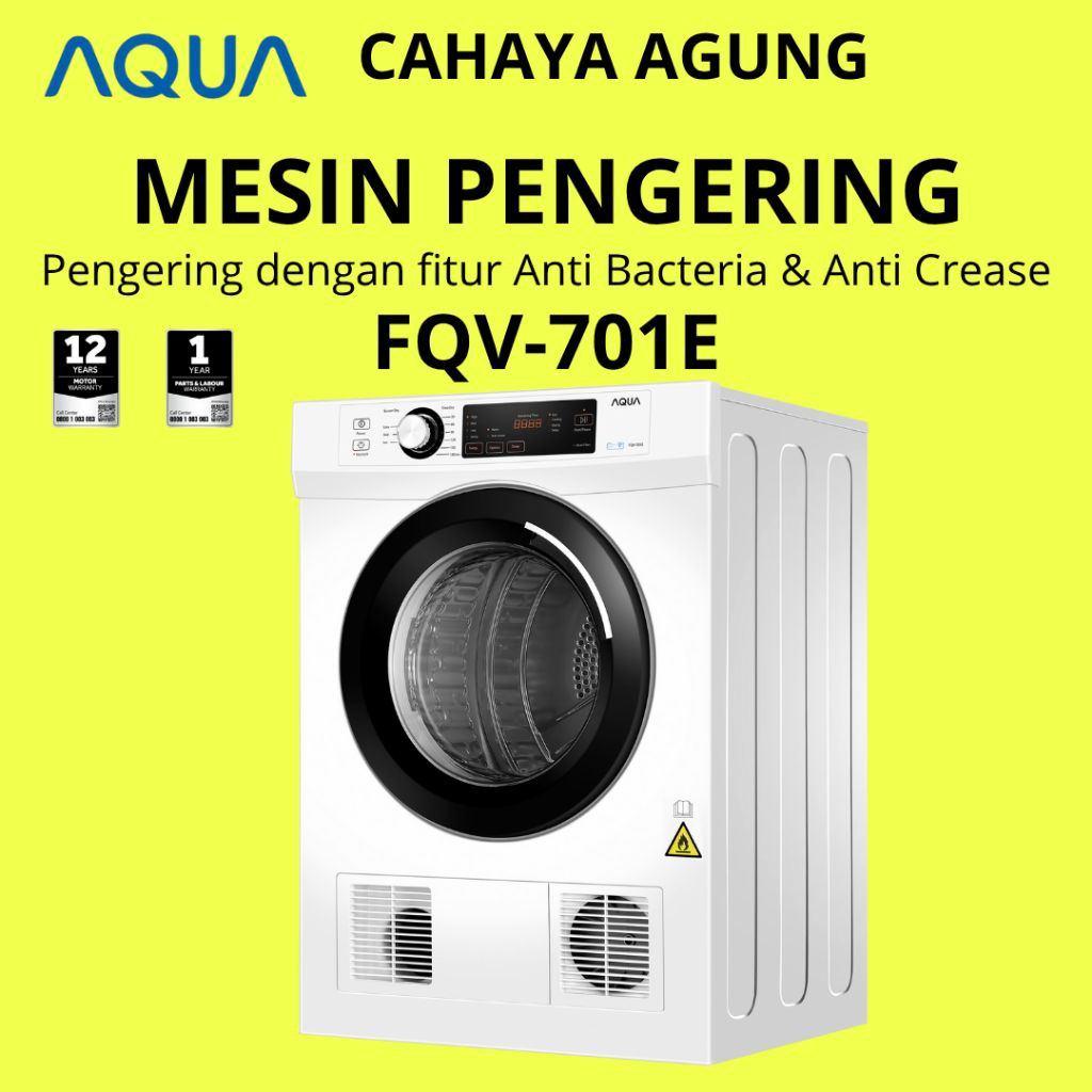 AQUA Driyer Pengering Pakaian 7 Kg FQV701E