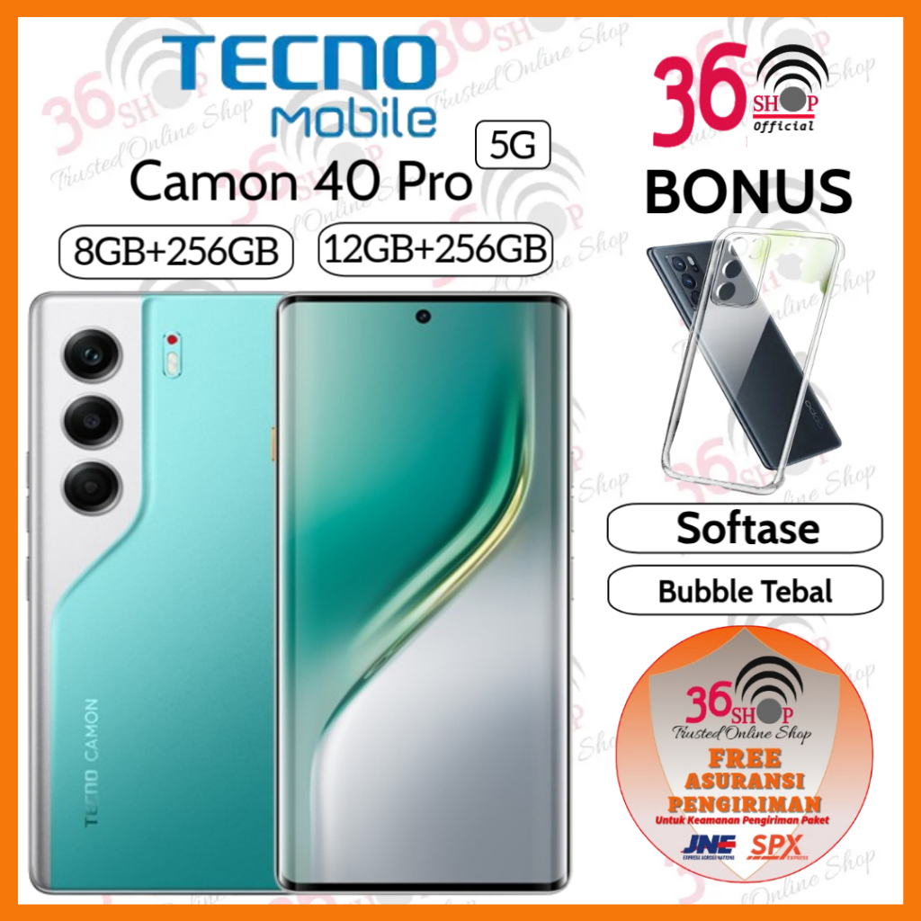 Tecno Camon 40 Pro 5G [8+256GB] - LCD AMOLED - Dimensity 7300 - 5200mAh - Garansi Resmi 1 Tahun