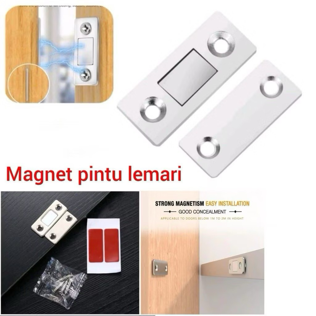 (GROSIRAN) Magnet pintu lemari laci perekat penahan serbaguna Bisa Lem dan baut
