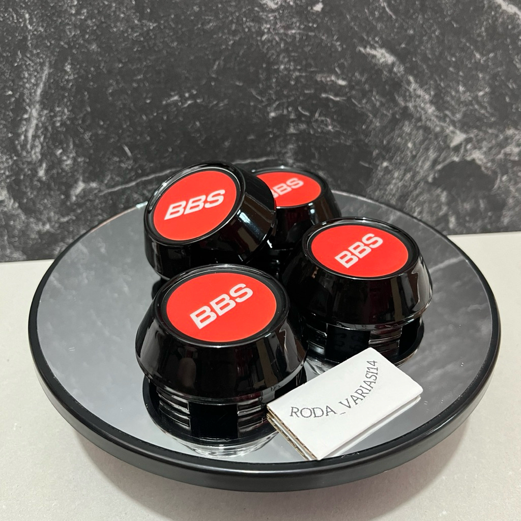 Dop roda tutup velg racing bbs kerucut hitam ukuran 6,5cm