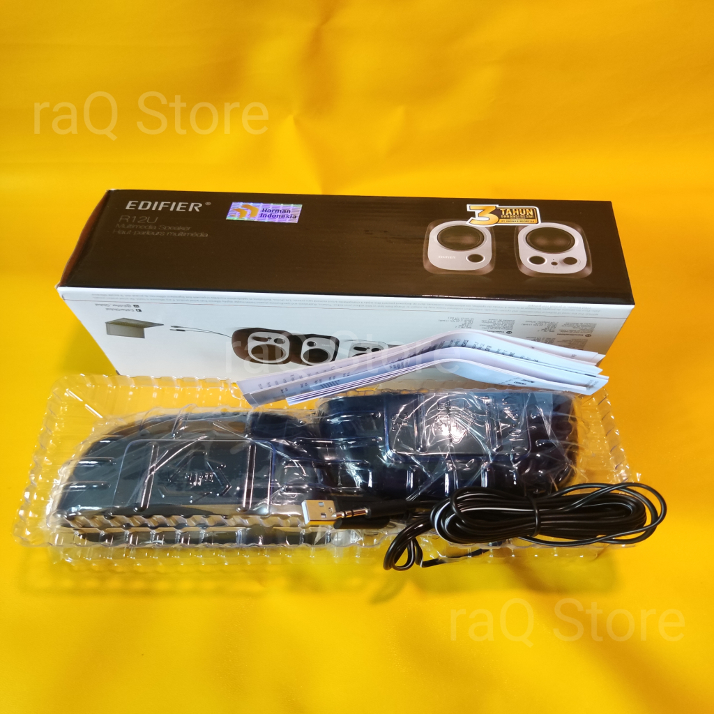 Speaker Edifier 2.0 R12u Power USB-A warna Hitam, Bekas masih, Lengkap Bawaan