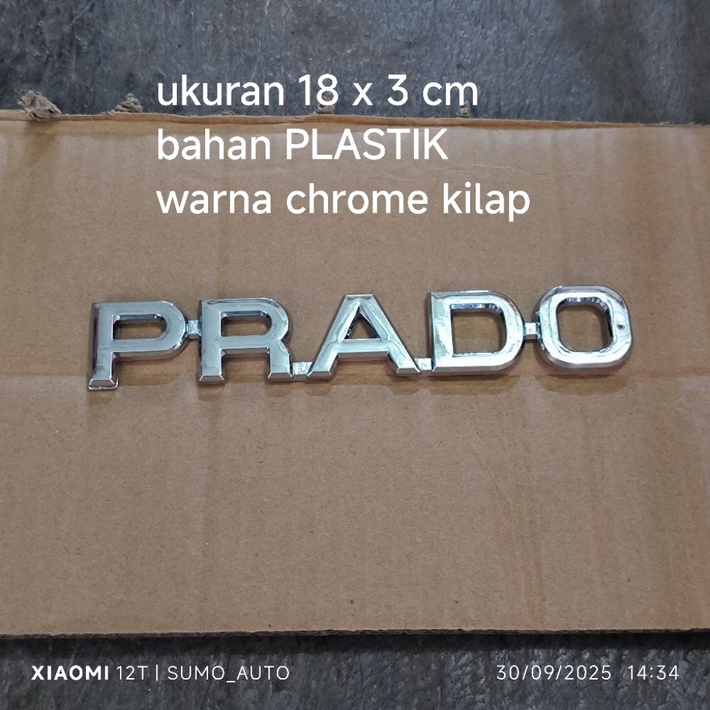 emblem tulisan PRADO untuk toyota land cruiser prado