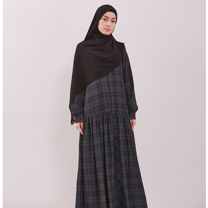 Mia Outer in Plaid ll Long outer ll Outer kotak kotak